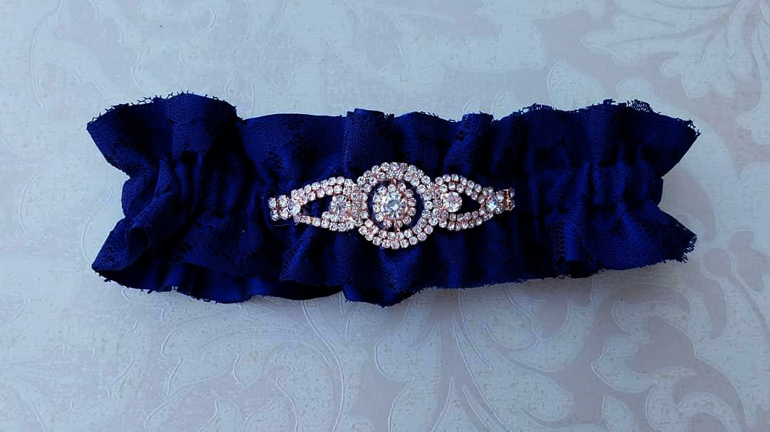 Navy Lace Garter